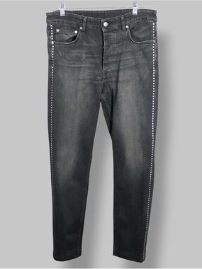 Ksubi Jeans Men’s 34 Black Slim Fit Denim Side Detail Streetwear